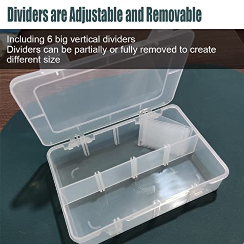 2 Pcs 8 Grids Clear Organizer Box Plastic Storage Container with Adjustable Dividers for Electronics Jewelry Beads Art DIY Crafts Fishing Small Parts - color: 2 Pcs 8 Grids