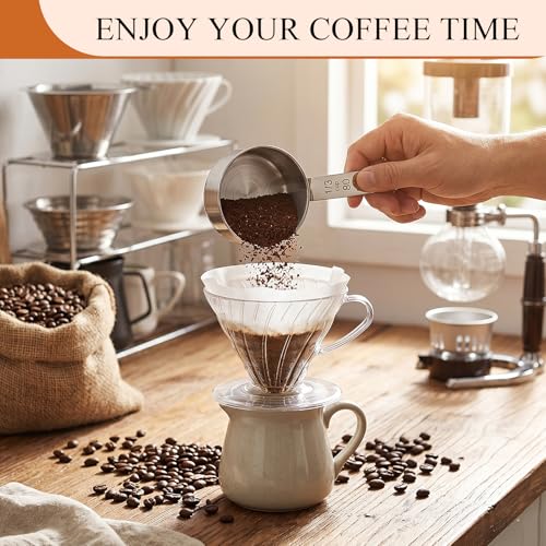 6Pcs Stainless Steel Measuring Cup, 1/3 Cup - 80ml Metal Measuring Cup, Comfortable Hand Feeling Measuring Scoops for Coffee Cooking Baking Kitchen - size: 1/3 Cup
