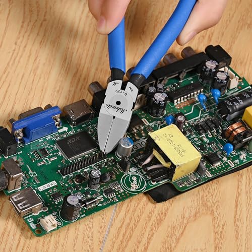 Wire Cutters Flush Cutters for Jewelry Making, Ultra-Sharp Side Cutters, CR-V Diagonal Cutters for Crafting, Flush Cut Pliers for Soft Copper Wire, Floral, Circuit Board (6" 1Pack) - size: 6" 1Pack