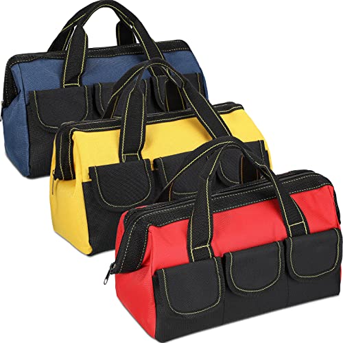 Sanwuta 3 Pack 13 Inch Tool Bags, Classic, Blue, Red, Yellow - color: Blue, Red, Yellow, size: 13 Inch, style: Classic