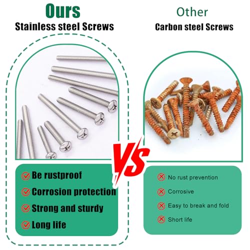 Twidec/102PCS Machine Screw Kit,#6-32#8-32 Phillips Pan Head Extra Long - size: #6-32 #8-32 Assorted Sizes, style: SS Pan Head