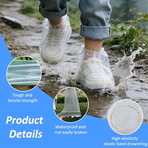 10Pairs Waterproof Shoe Covers, Shoe Covers for Rain, Disposable Plastic Rain Shoe Covers for Men and Women Non-Slip Soles (child)