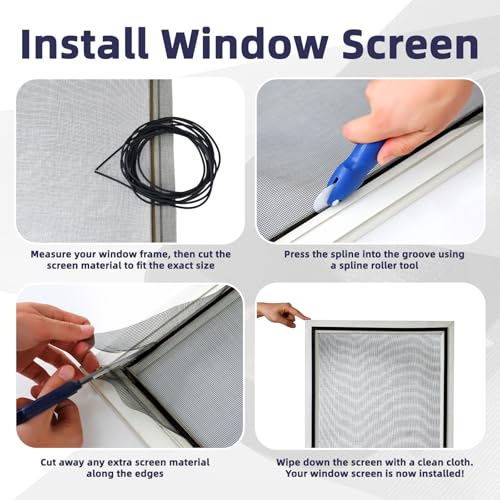 BafloTEX Fiberglass Screen Mesh, 36 x 84 Inch Window and Door Repair Kit - size: 36"x84"
