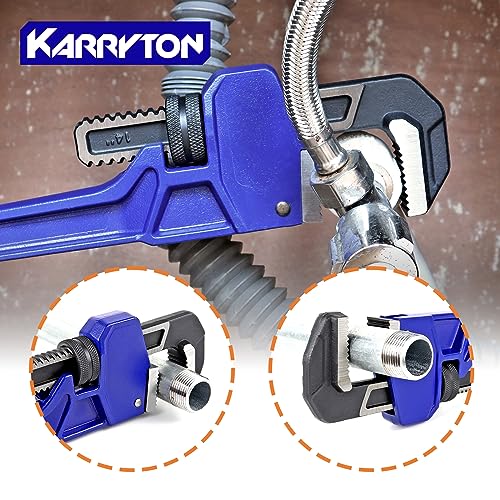 Pipe Wrench set,8" 10" 14" 18" Adjustable Jaw Opening Cast Iron Straight Handle Plumbing Wrench, Perfect Plumbers Tool for Oil Field, Plumbing, Auto Repair, Construction and Mechanics - size: 8,10,14,18-IN, style: Straight