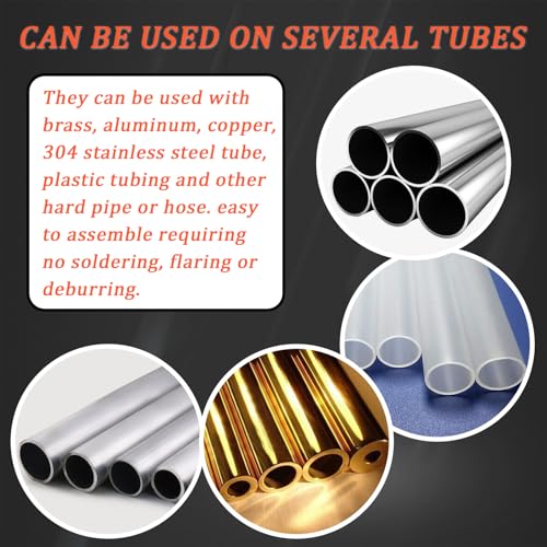 230PCS 6 Sizes Brass Compression Fittings Assortment kit - size: 1/8"- 1/2" (230PCS), style: Compression Fittings