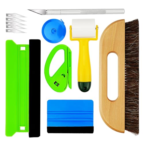 Umaki Professional Wallpaper Supplies with Paste Brush, 8.3In & 4in Felt Squeegee, Paper Cutter & Precise Knife, Seam Roller and Tape Measure for Precision Cutting, Scratch-free Installation
