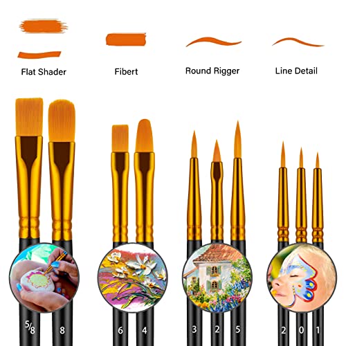 Artstorys Paint Brushes Set, 30 Pcs Acrylic Oil Watercolor Painting Brushes - color: Black