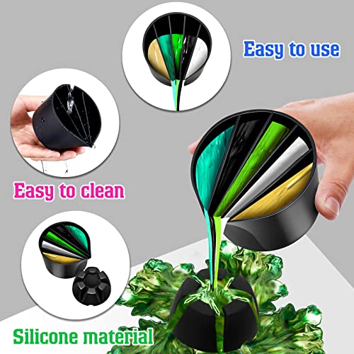 Baderke 6 Pieces Pour Painting Supplies Split Cups for Paint Pouring Acrylic Silicone Resin Flower Acrylic Leaky Fluid Mixing Cups 3/4/5 Channels Dividers Art Accessories Crafts DIY Drawing Tools