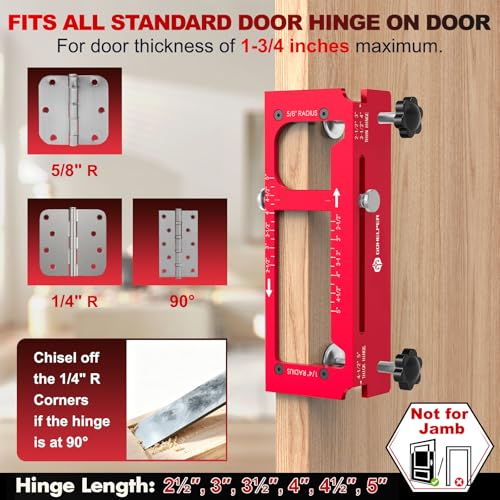Door Hinge Jig, Door Hinge Template Kit for Router, Red One - style: Red One
