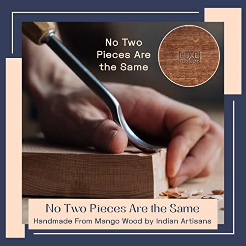 Mango Cable Management Box - Rustic Design (Natural, Large) | Mango Wood, Cable Organizer, Rustic Style, Modern Design, Desktop Storage - color: Natural