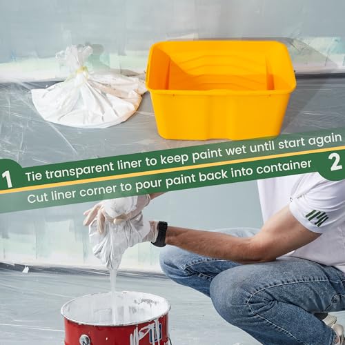 VOOMEY 18 Inch Paint Tray Liner, Plastic Paint Bucket Inner Liner Bags for Paint Roller Kit, 5pcs,Disposable for Quick Cleanup - size: 5PC Paint Bucket Liner