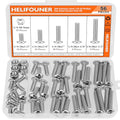 HELIFOUNER 56 Pieces 1/4-20 x 1/2" 3/4" 1" 1-1/4" 1-1/2", Phillips Pan Head Machine Screws Bolts Nuts Kit, Coarse Thread, Fully Machine Threaded, 304 Stainless Steel - size: 1/4-20, style: Phillips Pan Head