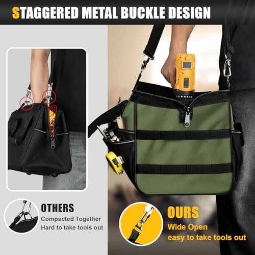 UUP 20" Tool Bag Extra Large, HeavyDuty Spacious Tool Box Organizer, Green - color: Green, size: 20 Inch
