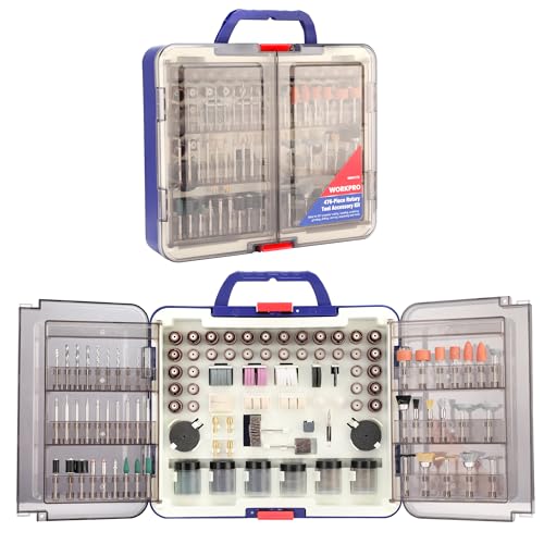 WORKPRO 476PCS Rotary Tool Accessories Kit, 1/8" Shank Rotary Tool Bits - style: 476-Piece Rotary Tool Attachments