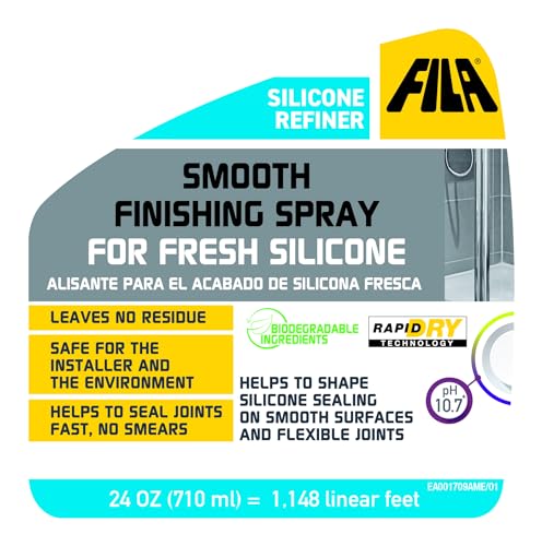 Fila Surface Care Solutions - Silicone Finishing Kit with Smoothing Spray, Caulk Tool Included, 24oz