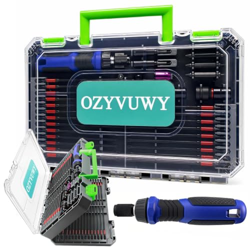 63-Pcs Impact Screwdriver Bits Set, Metric & SAE Long Screwdriver Bit Set