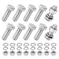 M METERXITY 10-Pack Hex Head Screw Bolt with Nuts Flat & Lock Washers M12x35mm Stainless Steel Bolts and Nuts Kit Fully Threaded Metric Bolt Assortment for Equipment/Machinery - size: M12x35mm