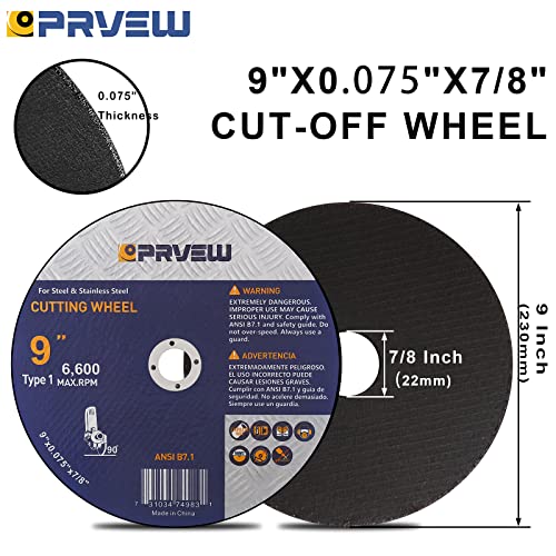 10-Pack Cut Off Wheels 9-Inch,9"x0.075"x7/8" Quality Cutting Disc - style: 9"x0.075"x7/8"(10-PK)