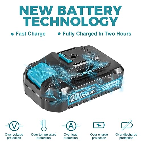 Saker Mini Chainsaw,6 Inch Electric Chainsaw Cordless with 2 Batteries Blue - color: 6 Inch Blue