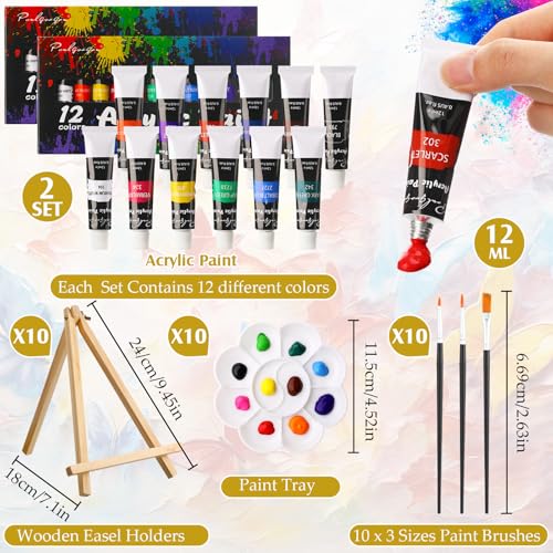 Ctosree 72 Pcs Couple Paint and Sip Kit for Adults Pre Drawn Canvas - style: Couple