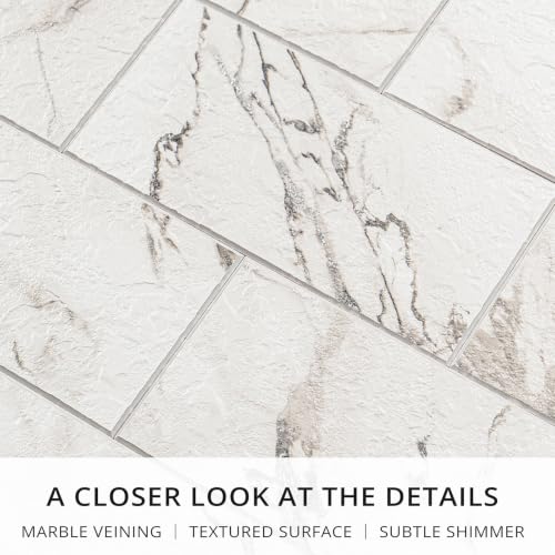 StyloVue 100 Pieces Peel and Stick Backsplash for Kitchen, 3" x 6" PVC Subway Tile, 2026 Upgraded Volakas White Marble, Stick on Wall Tile for Kitchen, Bathroom, Fireplace, RV - color: Volakas White Marble