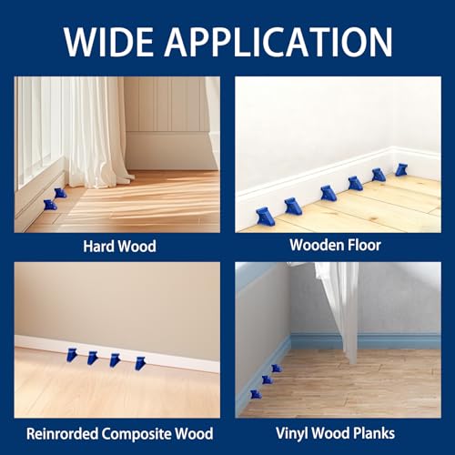 40 Pack Flooring Spacers, 2 in 1 Laminate Floor Installation Kit | Floor Spacer Tool with 1/2" & 1/4" Gap for Vinyl Plank, Tiles, Hardwood, Bamboo, Blue