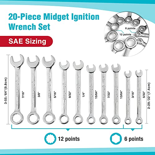 DURATECH Mini Wrench Set, Small Ignition Wrench Set, Mirror Polished - color: Silver