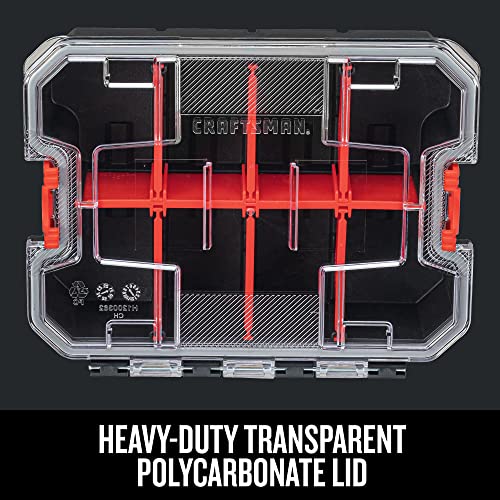 CRAFTSMAN VERSASTACK Storage Organizer, Small Parts Organizer, 8 Compartments, Lid Includes Secure Latch (CMST17827)