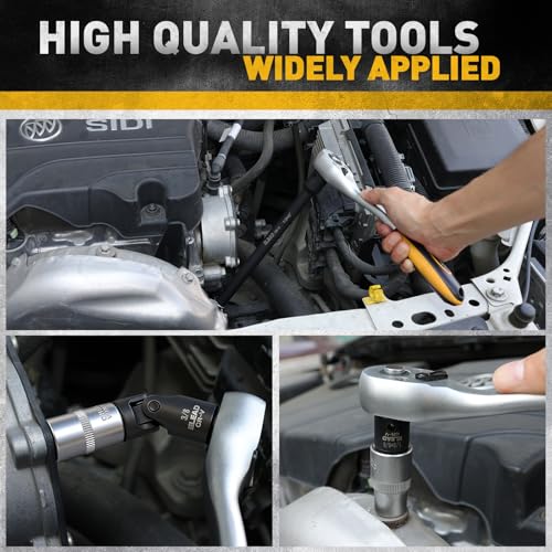 18-Pieces Impact Socket Extension Set: 1/4", 3/8" & 1/2" Drive Socket Extension Bar, Socket Adapter Set, Swivel Universal Joints & Impact Coupler - color: Impact Socket Extension Black
