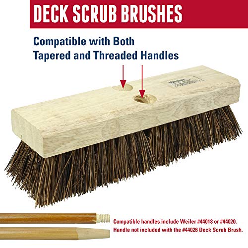 Weiler 44428 9" Block Size, 5 X 14 No. Of Rows, Wood Block, Palmyra Fill, Deck Scrub Brush - size: 9", style: Palmyra