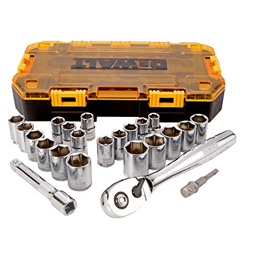 DEWALT DWMT73813 Drive Socket Set (23 Piece), 1/2"
