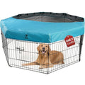 PJYuCien Playpen Top Cover for 24'' Width 8 Panel Pen, Blue - color: Only Blue Top Cover, Adhesive Tape Connections