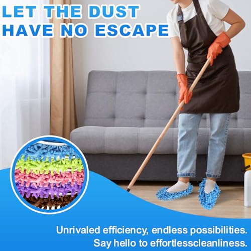 Mop Slippers Shoes 15 Pairs (30 Pieces) - Microfiber Cleaning House Mop Slippers, Floor Cleaning Tools Shoe Cover, Soft Machine Washable Reusable Microfiber Foot Socks for House Kitchen Office - color: 15 Pairs, 30 Pieces, 5 Colours