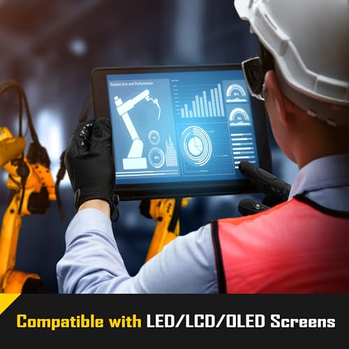 COOLJOB Mechanic Safety Work Gloves, Enhanced Anti-Slip Grip Tactical Gloves, Touchscreen, Breathable, Ultra-Soft, S-XL - color: Black, size: Medium