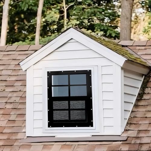 2 Pack Shed Windows, Chicken Coop Windows, 18" x 23" Black - color: Black, size: 18" x 23"