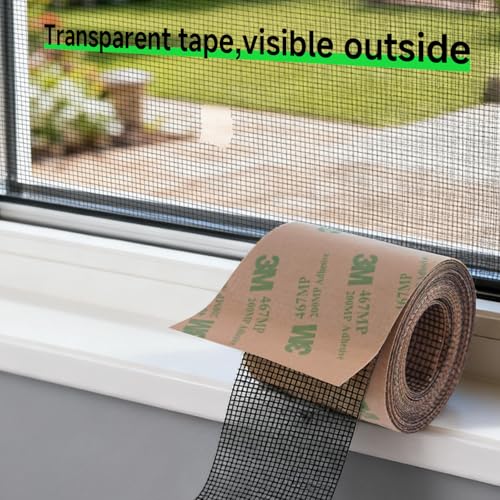 Window Screen Repair Tape, Made of 3M Tape, Screen Repair Kit for Small Holes and Tears of Windows, Doors, Mosquito Net, Strong Adhesive Patch Kit Fiberglass Mesh Tape (Transparent) - style: Transparent