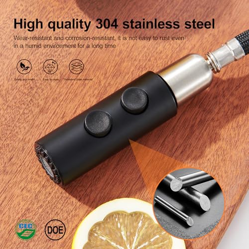 TIORIY Metal Kitchen Faucet Spray Head Replacement, Stainless Steel Pull Down Kitchen Faucet Head with 15 Adapters, 2 Functions Kitchen Faucets Nozzle, Black - color: Matte Black