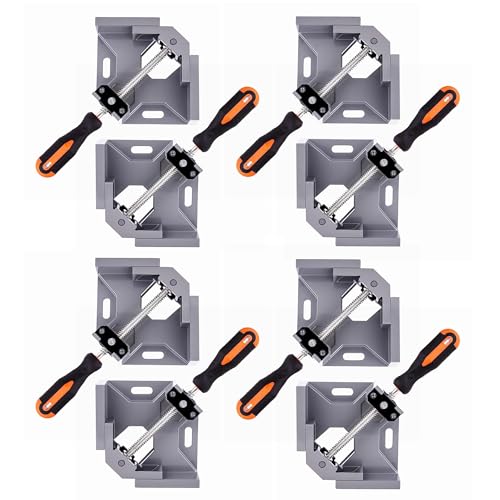 8pcs Corner Clamp - Right Angle 90 Degree Wood Clamps For Woodworking, With Adjustable Swing Jaw Aluminum Alloy Frame, For Welding, DIY Woodworking - style: 8pcs