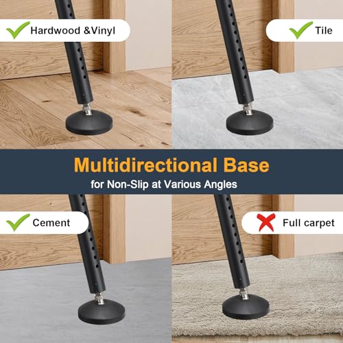 Door Stoppers Security Bar,Heavy Duty Portable Door Lock,2-in-1 Adjustable Sliding Door Lock Bar,Door Barricade Security Bars for Window, Front Door, Patio Door, Apartment, Hotel Room (Black) - color: Black, size: 1 Pack
