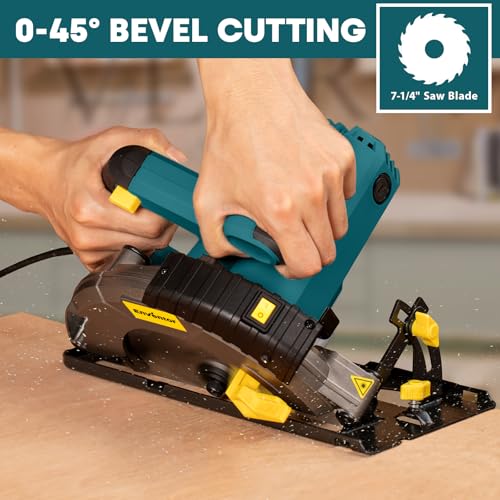Enventor Circular Saw with Laser Guide, 2 Blades 7-1/4", 14A Corded Motor - size: 14A