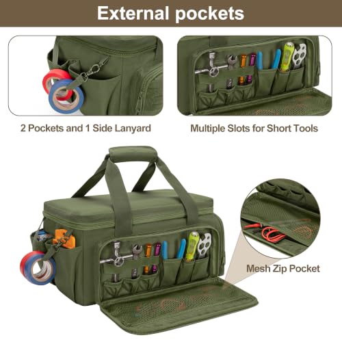 Rexmica 14-Inch Tool Bag Tool Storage Organizer Tactical Range Bag, Green - color: Green