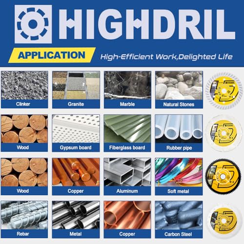 HIGHDRIL 3" 75mm Circular Saw Blade Set 4pcs - Diamond/HSS/Carbide Cutting Disc for Angle Grinder Cutting Concrete Metal Wood Plastic - size: MIX 3