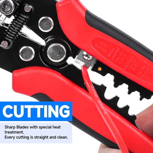 3-in-1 Automatic Wire Stripper/Cutter/Crimper, AWG10-24, 8 Inch Multi Pliers For Electrical Wire Stripping, Cable Cutting, Crimping（WKS-D2）