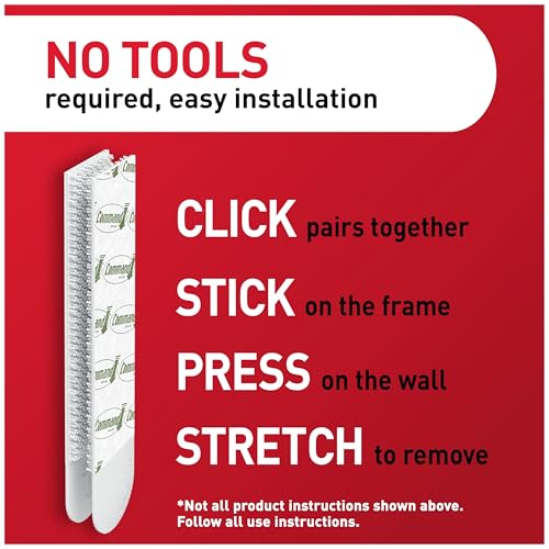Command Large (15 lb) Picture Hanging Strips, 12 Pairs (24 Strips) - size: Large, style: 120 Pairs