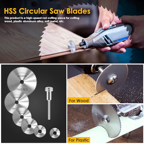 44 Pcs Cutting Wheel Set Compatible with Plastic for Rotary Tool - color: Sliver