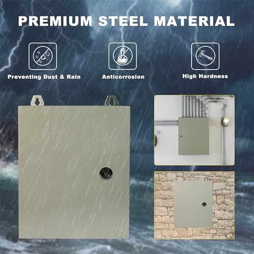 Waterproof Electrical Enclosure 16 x 16 x 6'', Outdoor Electrical Box Weatherproof, Electrical Junction Box with Reinforced Lock - size: 16 x 16 x 6''