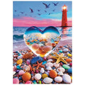Love Pebbles Beach Puzzles for Adults 1000 Pieces - color: Heart of the Sea