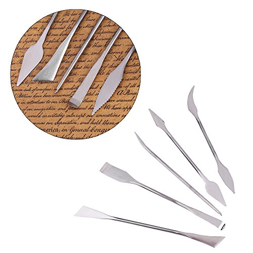 HEEPDD Stainless Steel Clay Sculpting Tools, 5 Piece Double Ended Set