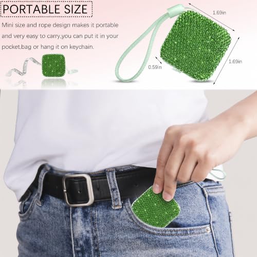 SlowVibes Bling Green Diamond Retractable Body Measuring Tape, 60 Inch - color: Green