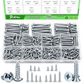 288PCS Screws Assortment Kit,Self Tapping Wood Screws #4/#6/#8/#10 Screw Assortment Kit,Round Head Screws Length 3/8" to 2",Sheet Metal Screws Assorted - size: 288PCS-SV